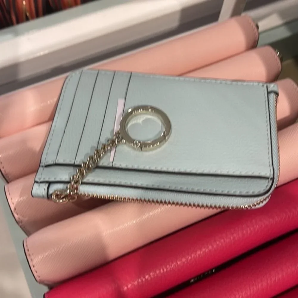 Kate Spade Darcy Medium L-Zip Card Holder Blue Glow - Picture 5 of 16